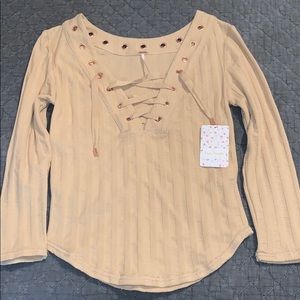 Free People sun fade ( light yellow) shirt